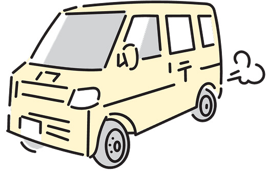 トラックで届けている
